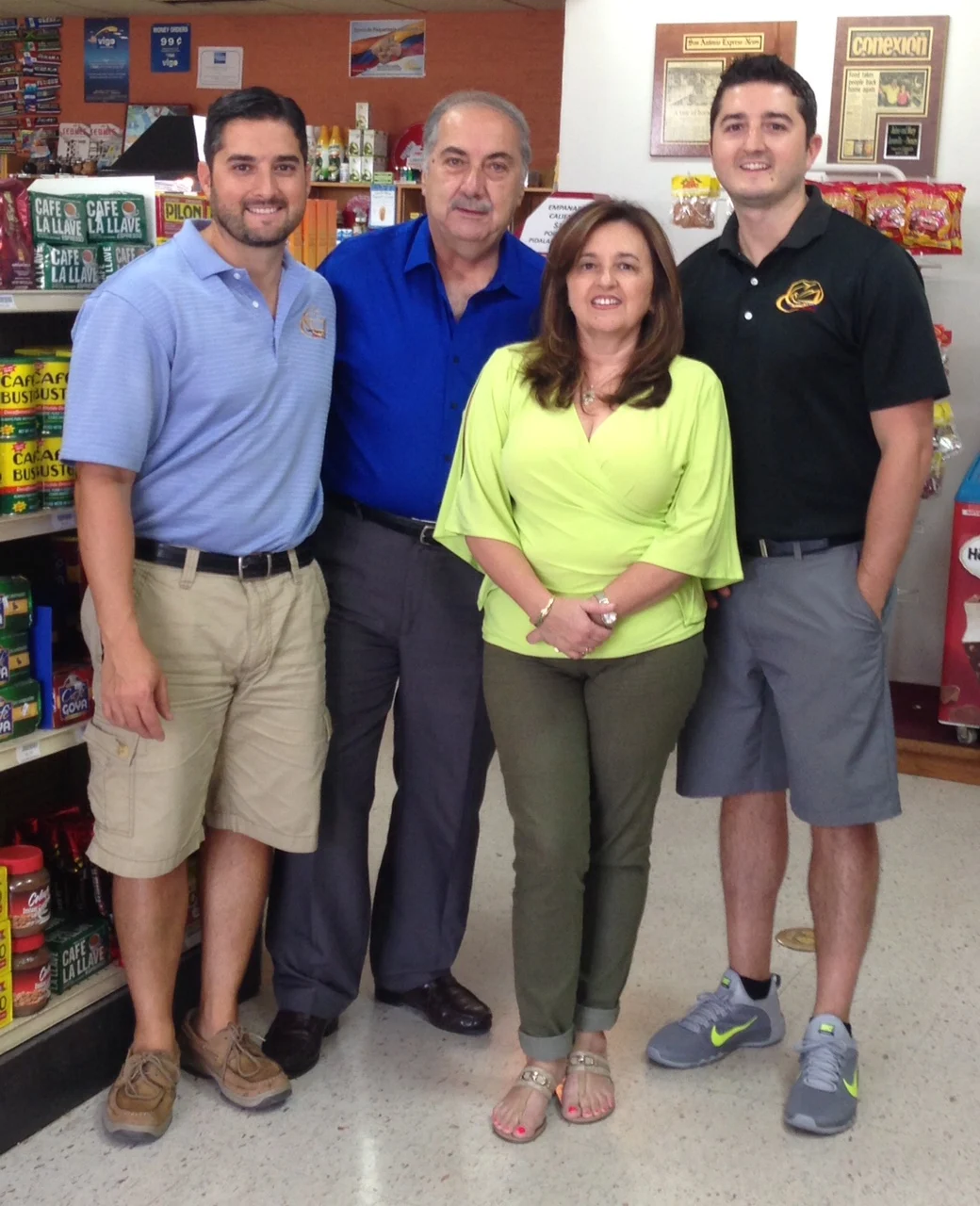 Jon, Jaime, Mary and David Jaramillo at Las Americas Latin Market.