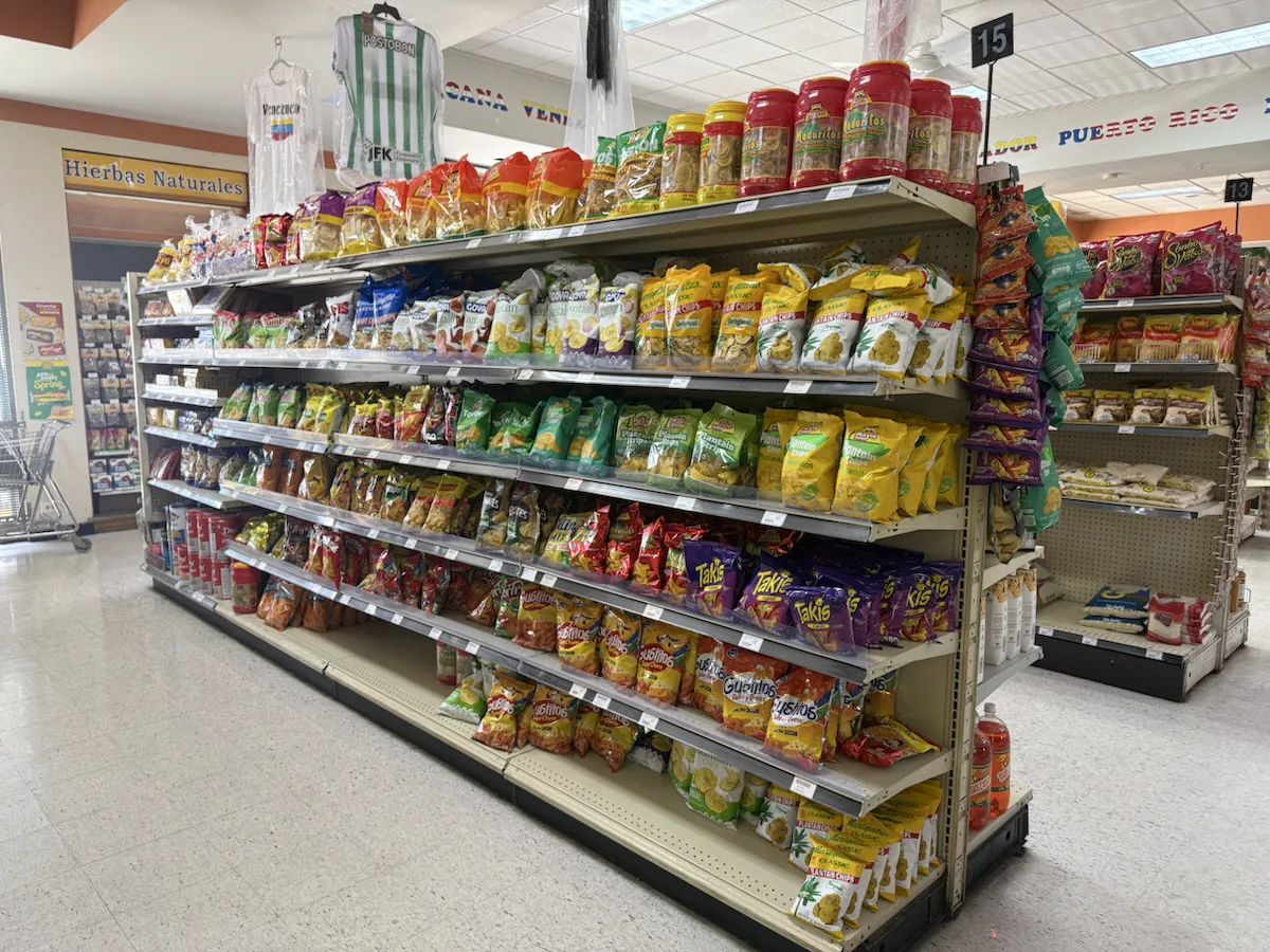 Aisles inside Las Americas Latin Market